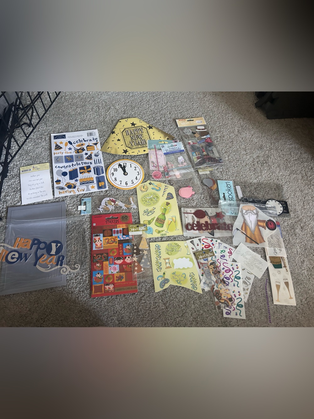 New years and Disney scrapbook paper and stickers
